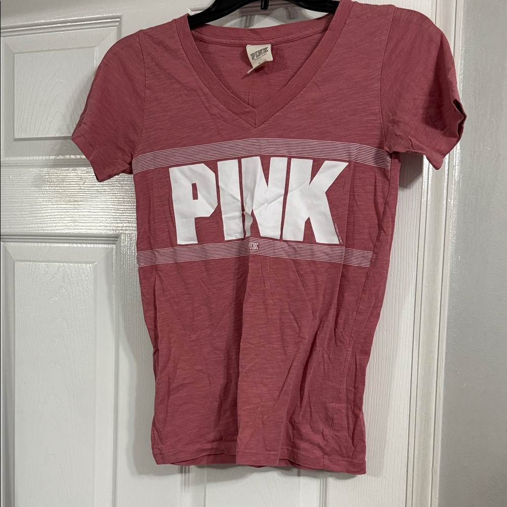 PINK Victoria's Secret Short Sleeve Tee - Dark Pink